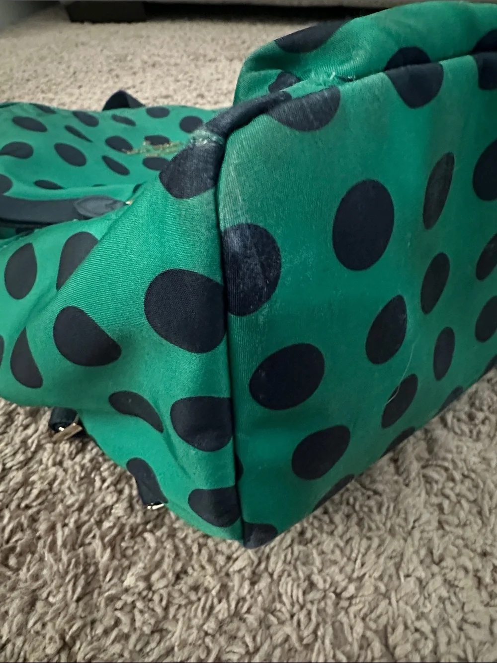 kate spade emerald green polka dot backpack